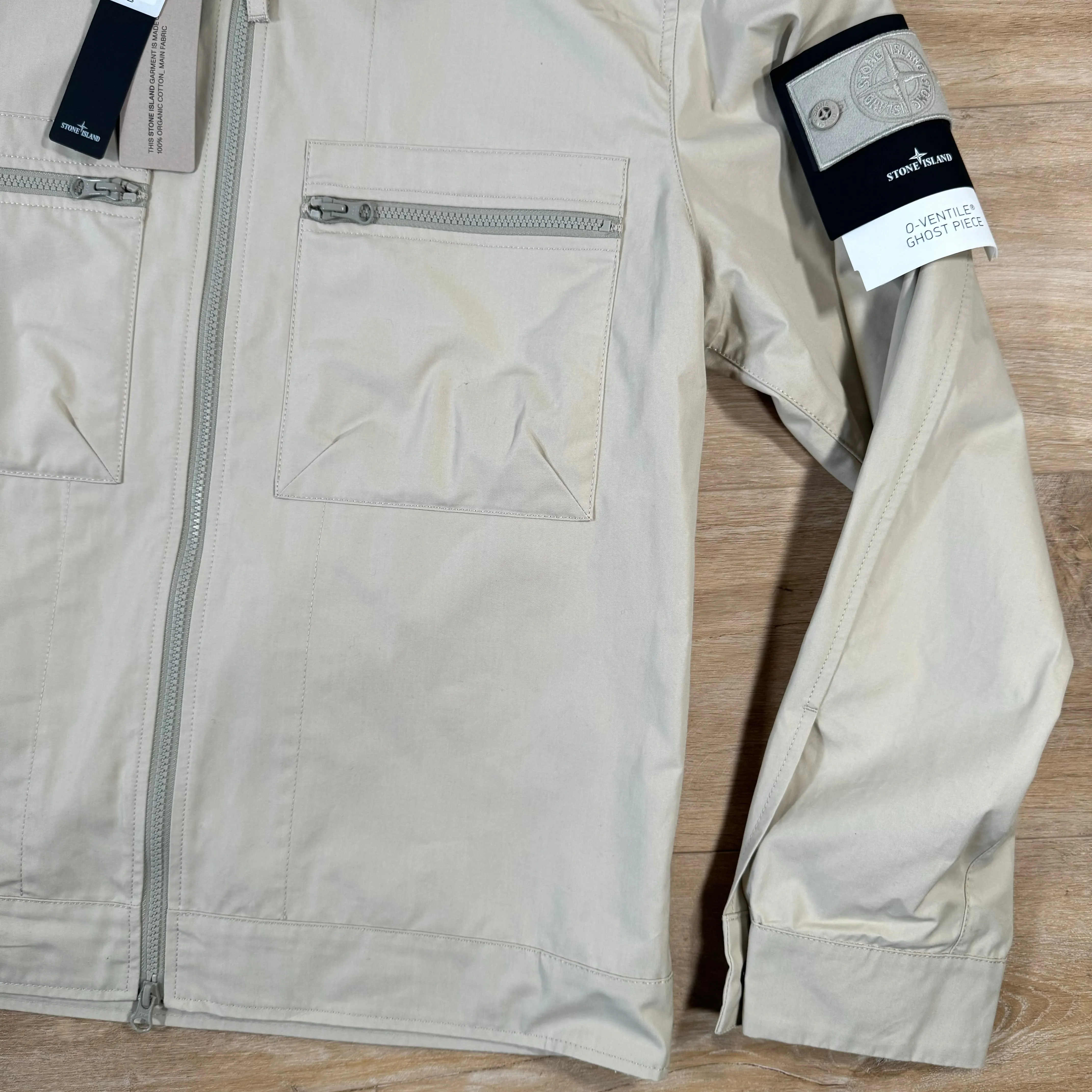 Stone Island Weatherproof Canvas Ghost Overshirt in Beige