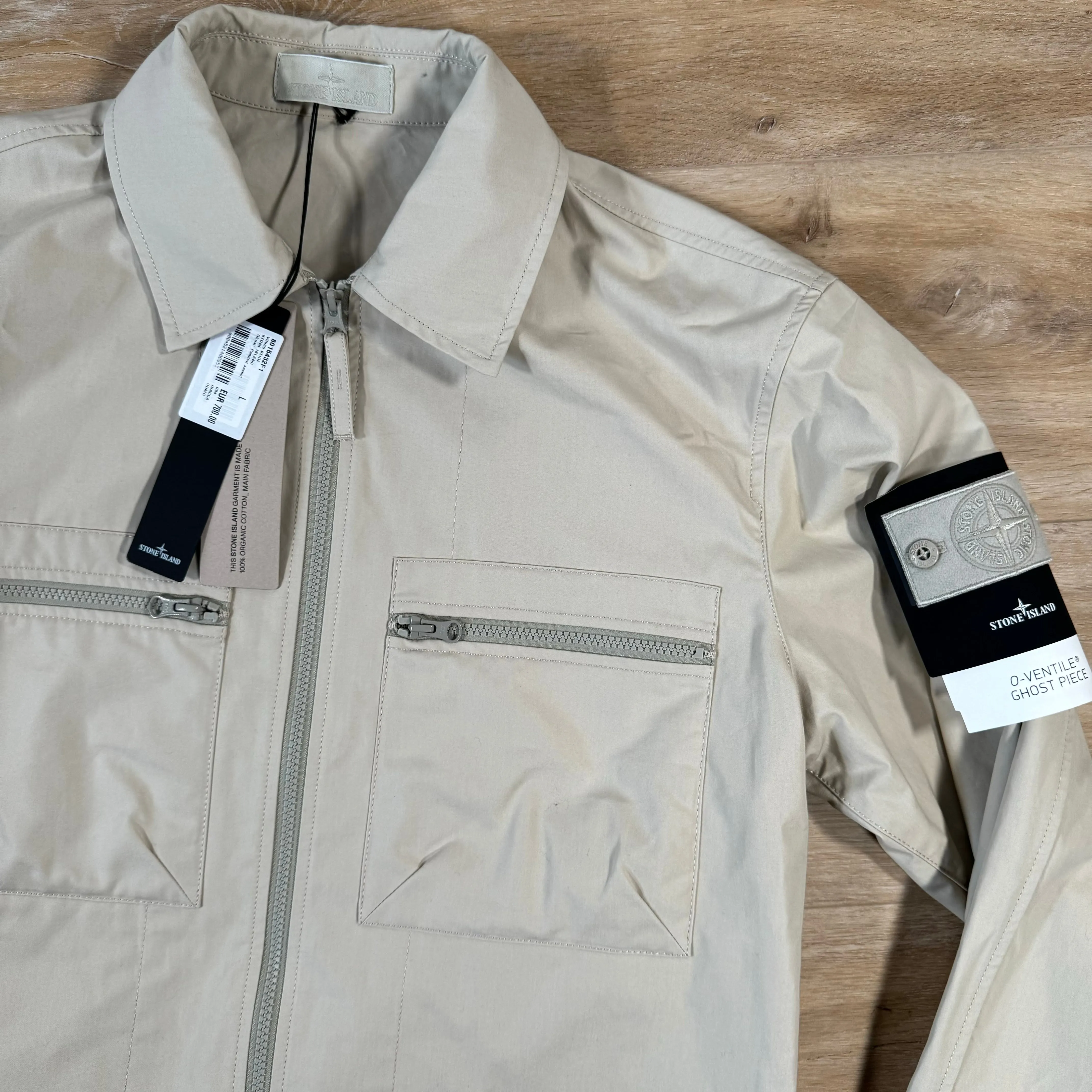 Stone Island Weatherproof Canvas Ghost Overshirt in Beige