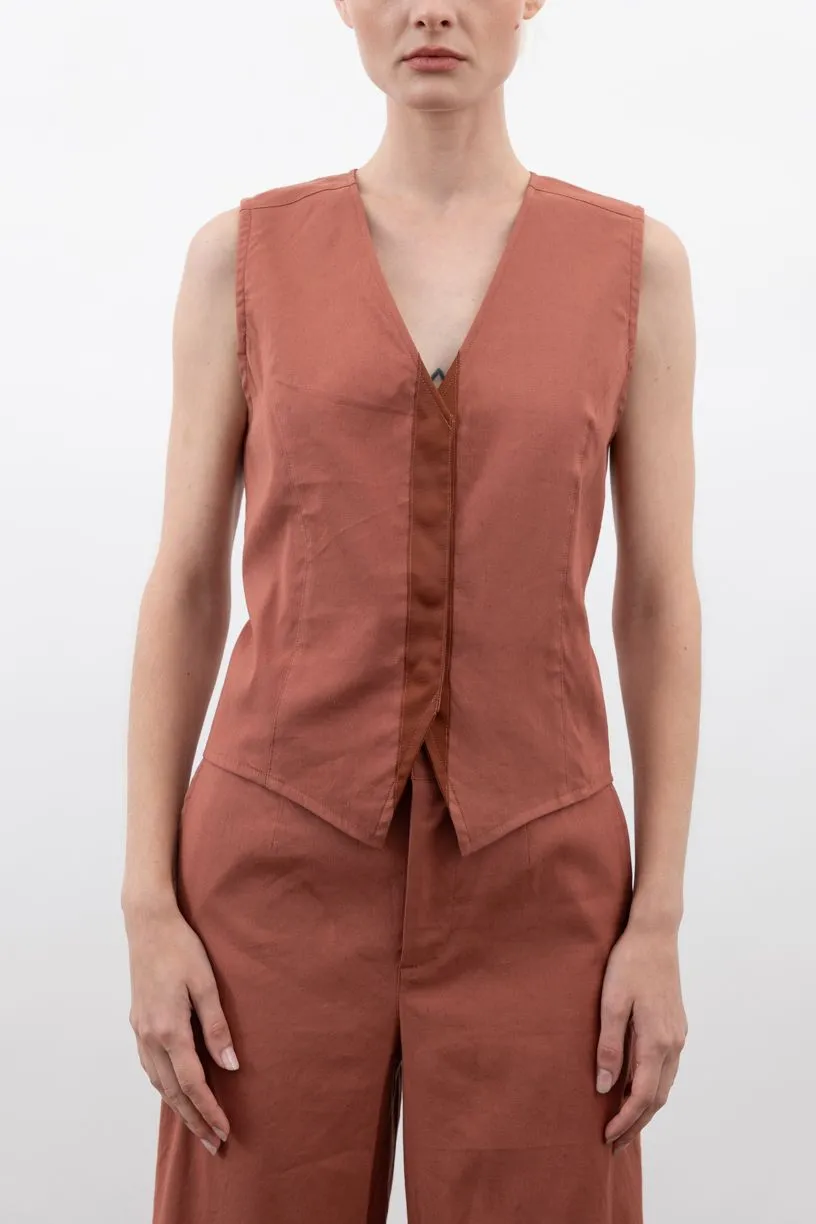 Stretch Linen Vest - WILLOH