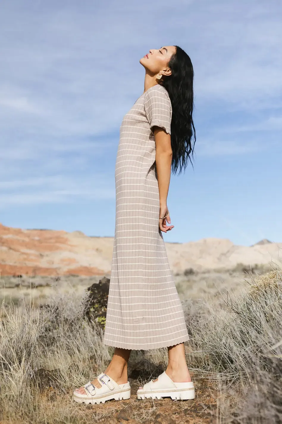 Striped Ribbed Sweater Dress - FINAL SALE