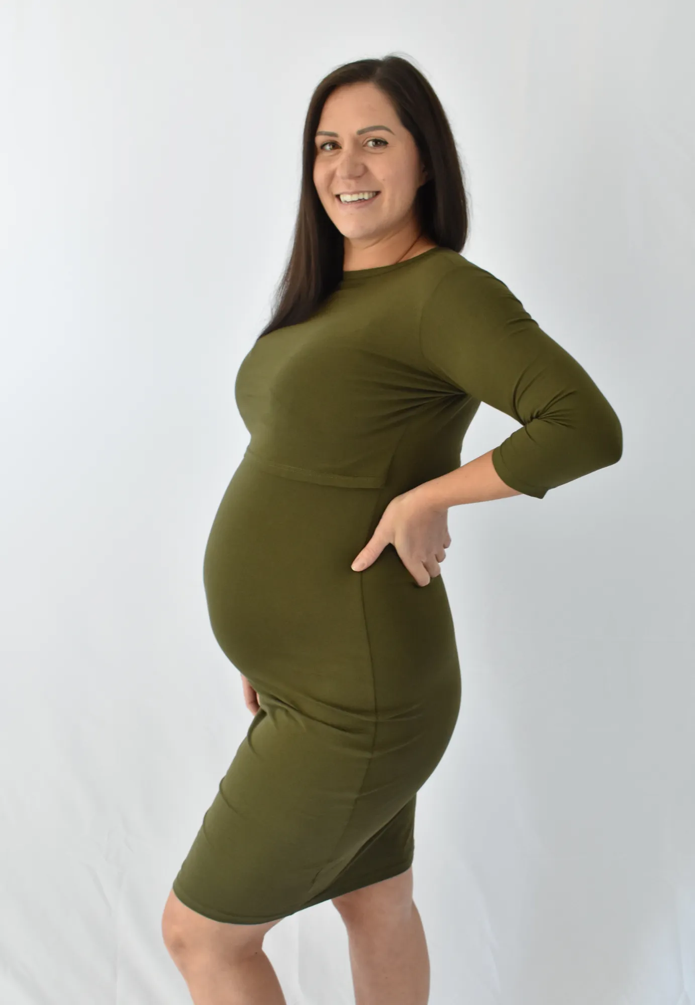 Taryn 3/4 Sleeve Maternity & Nursing Dress