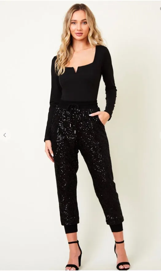 Tempt me sequin jogger