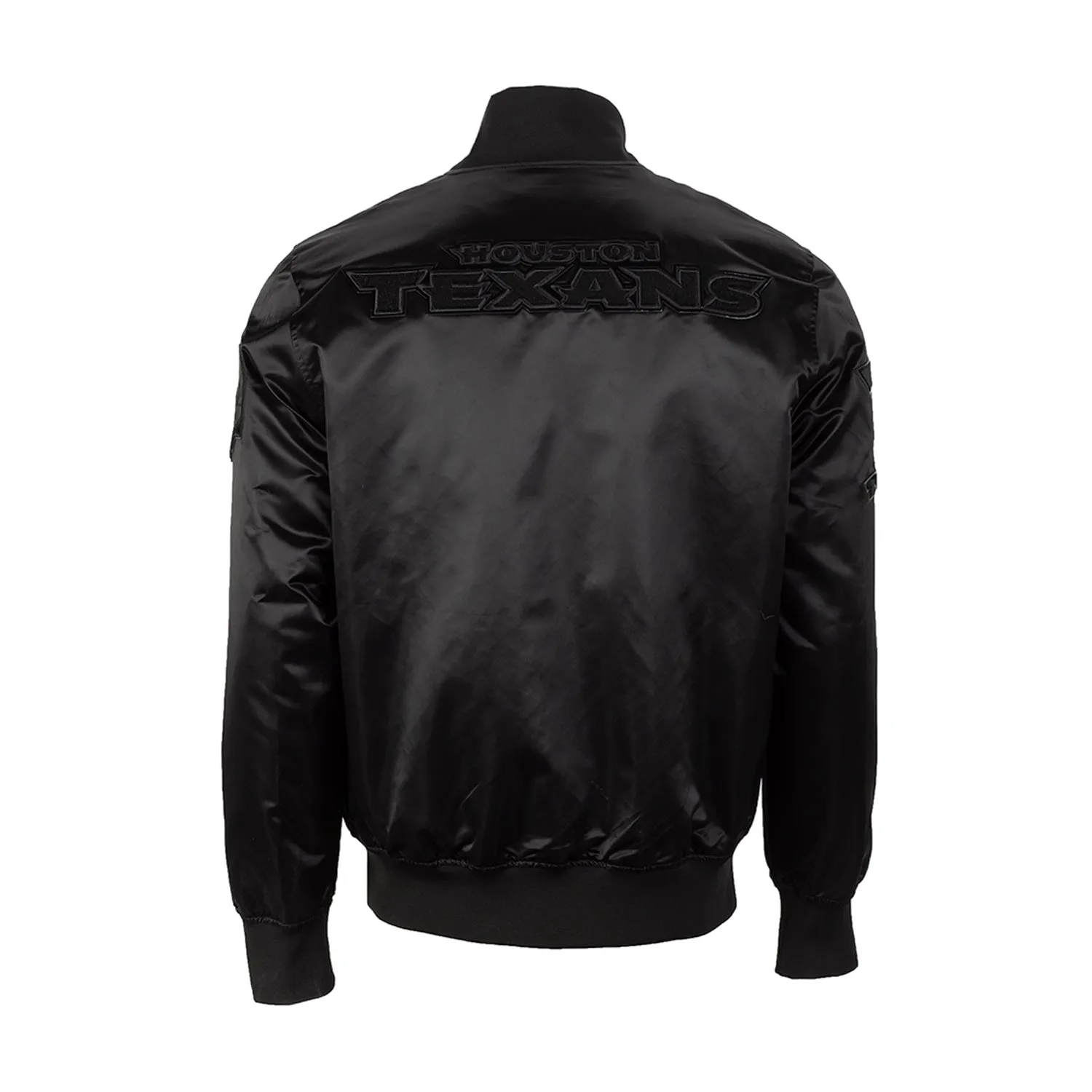 Texans Triple Black Satin Jacket - Mens