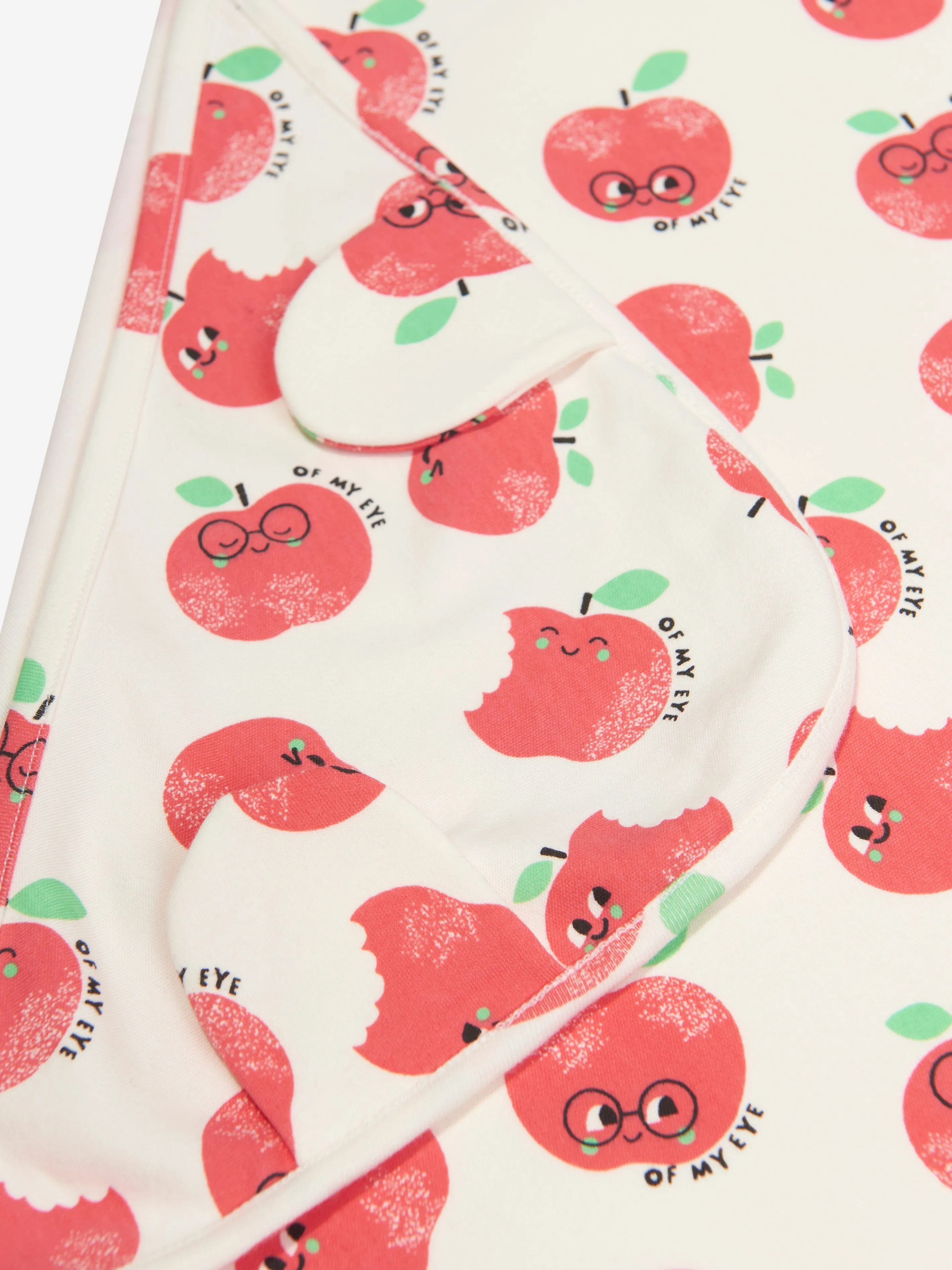 The Bonnie Mob Baby Apples Hooded Blanket in Red