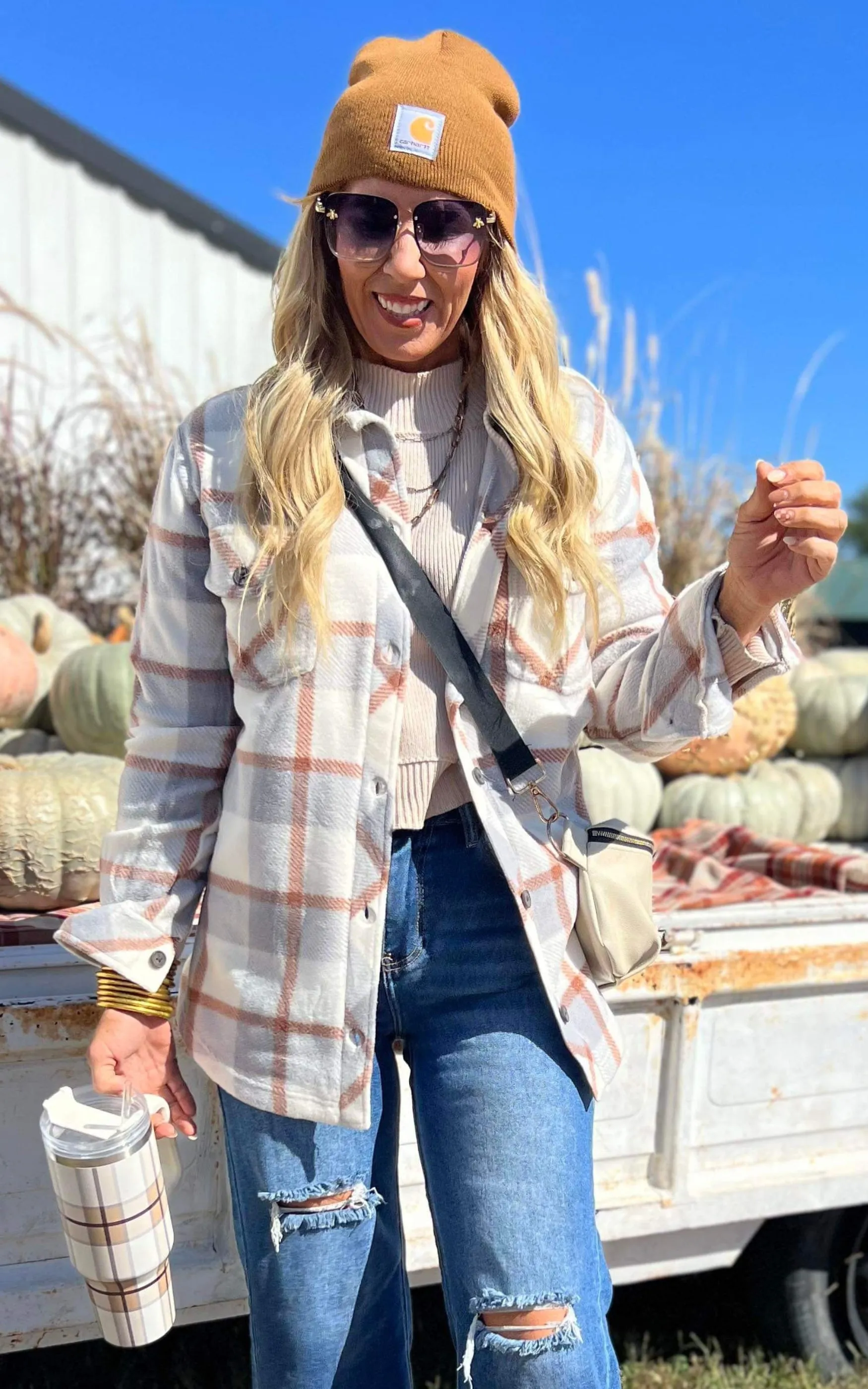 The Grey Copper Plaid Tullis Shacket - Final Sale