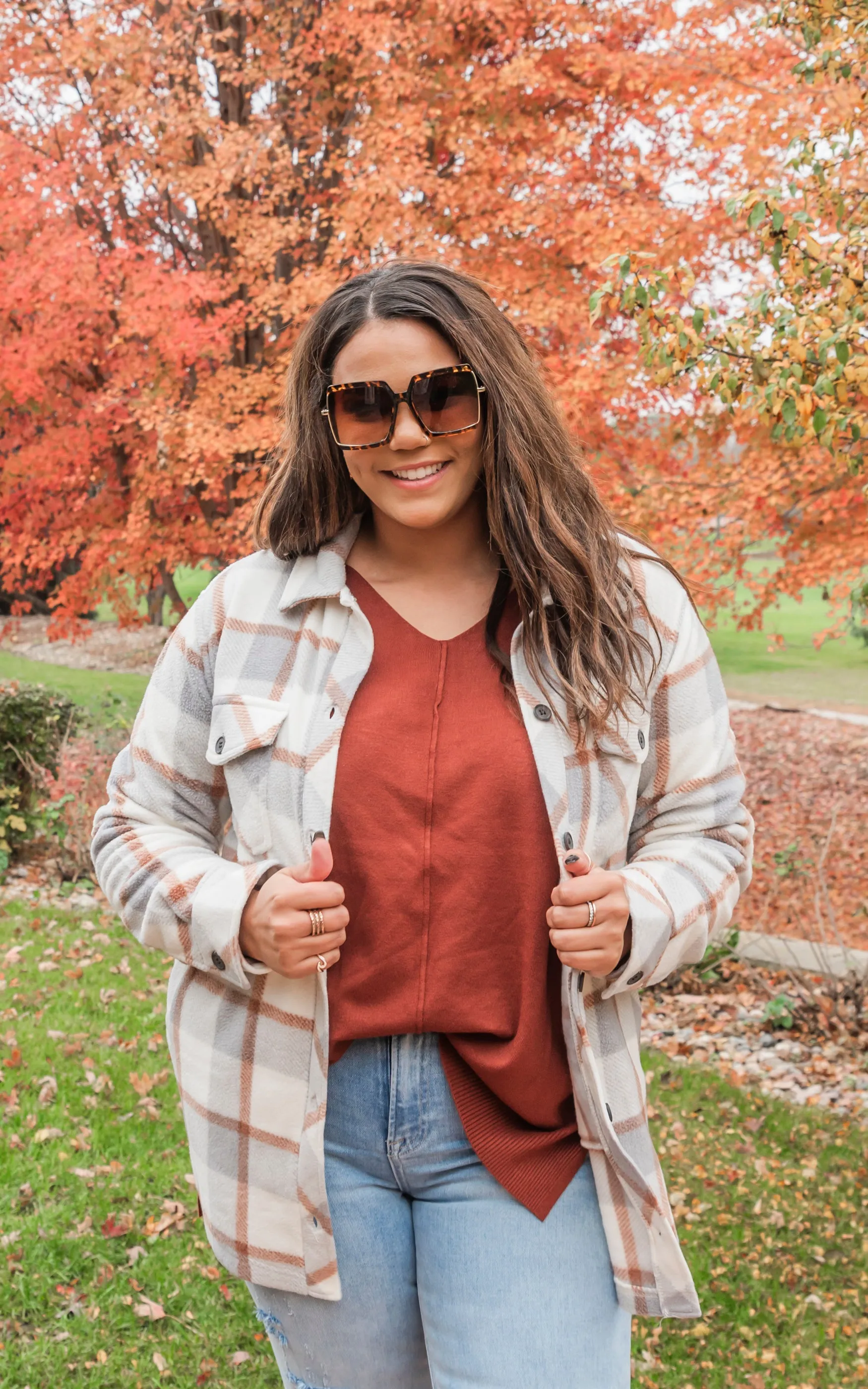 The Grey Copper Plaid Tullis Shacket - Final Sale