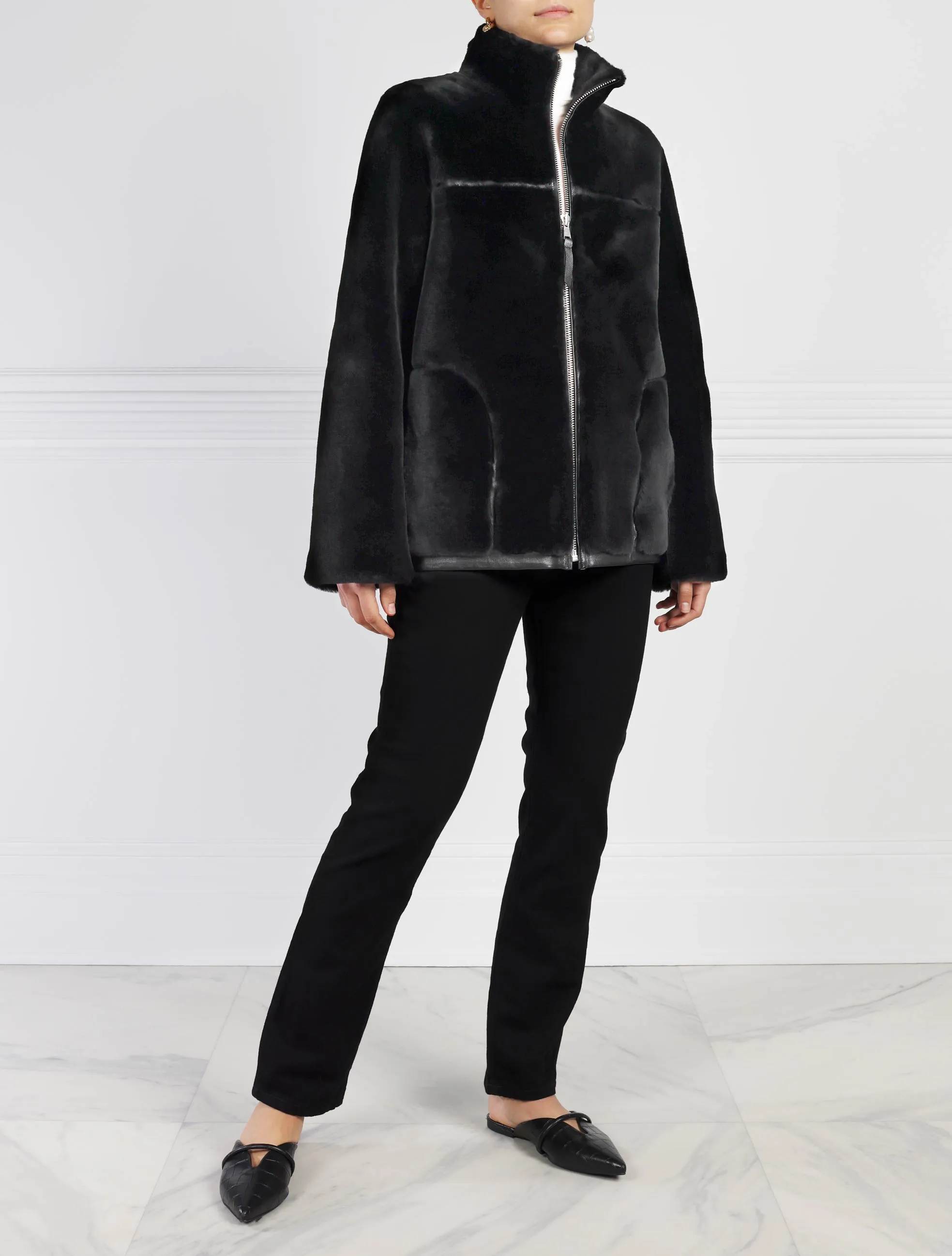 The Kacey Merino Shearling Zip Jacket