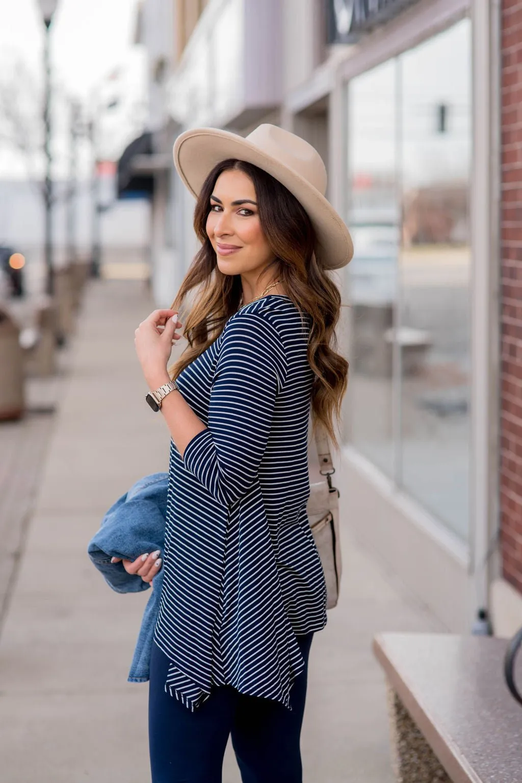 Thin Striped Sharkbite Tunic Tee