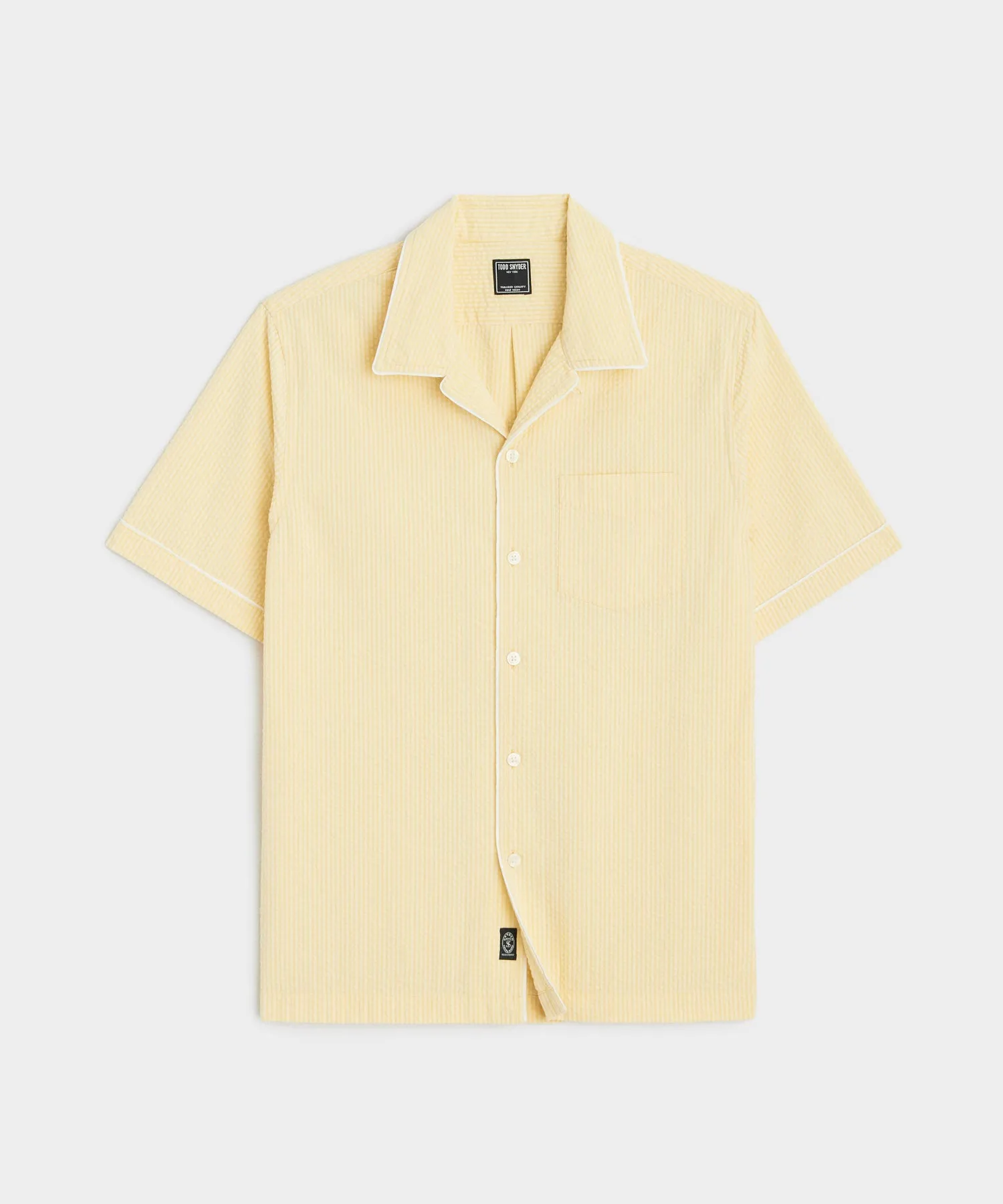 Tipped Seersucker Shirt in Yellow