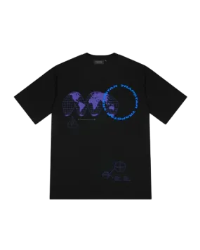 TRAPSTAR GLOBAL TAKEOVER TEE – BLACK/BLUE