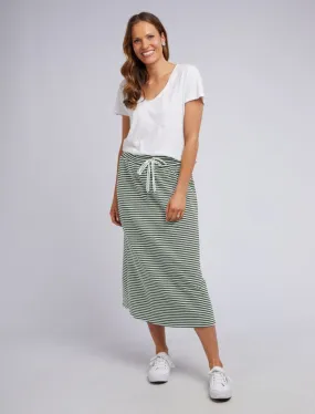 TRAVEL SKIRT KHAKI & WHITE STRIPE