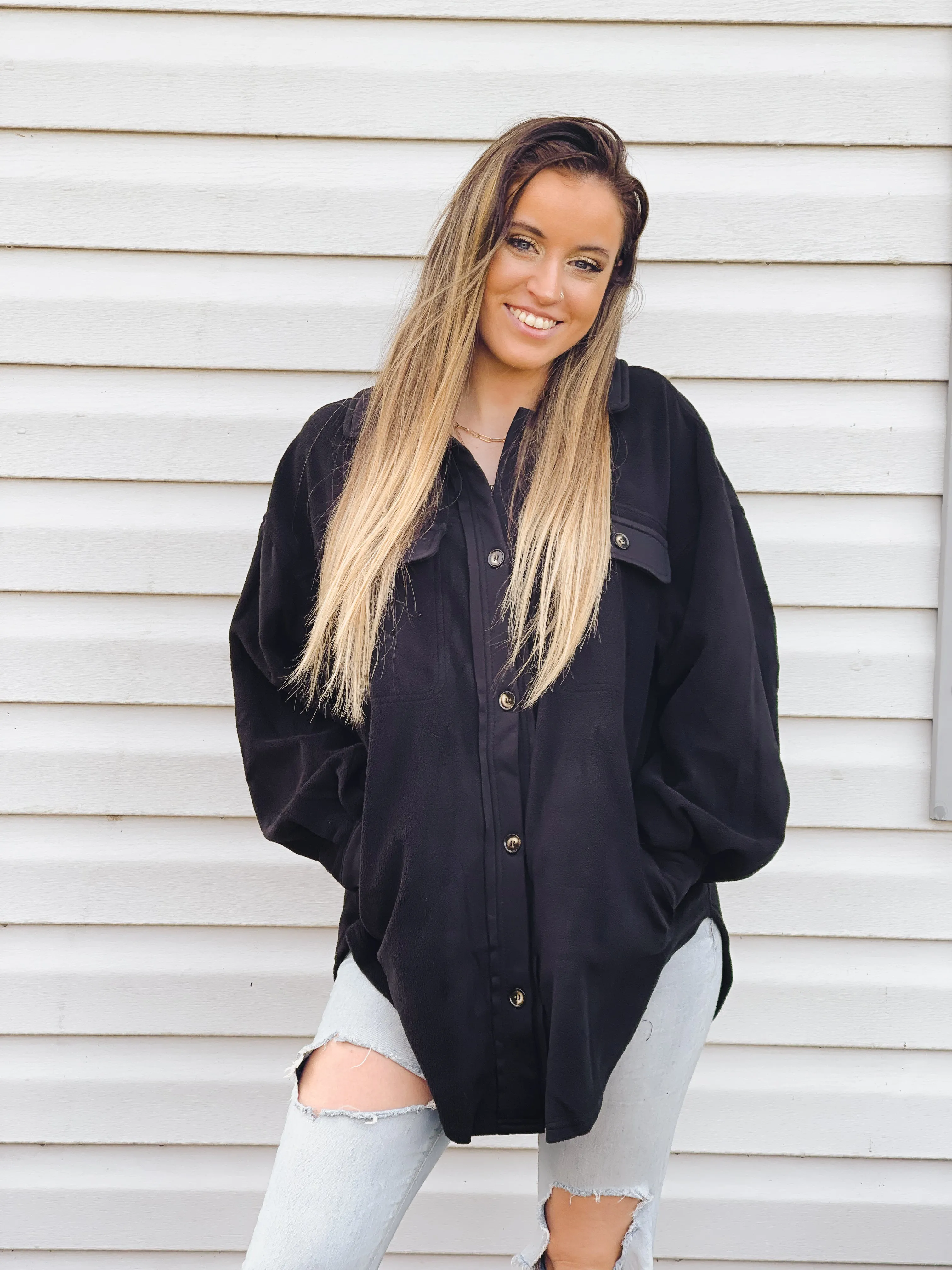 Tucked Away Cozy Oversized Fleece Shacket