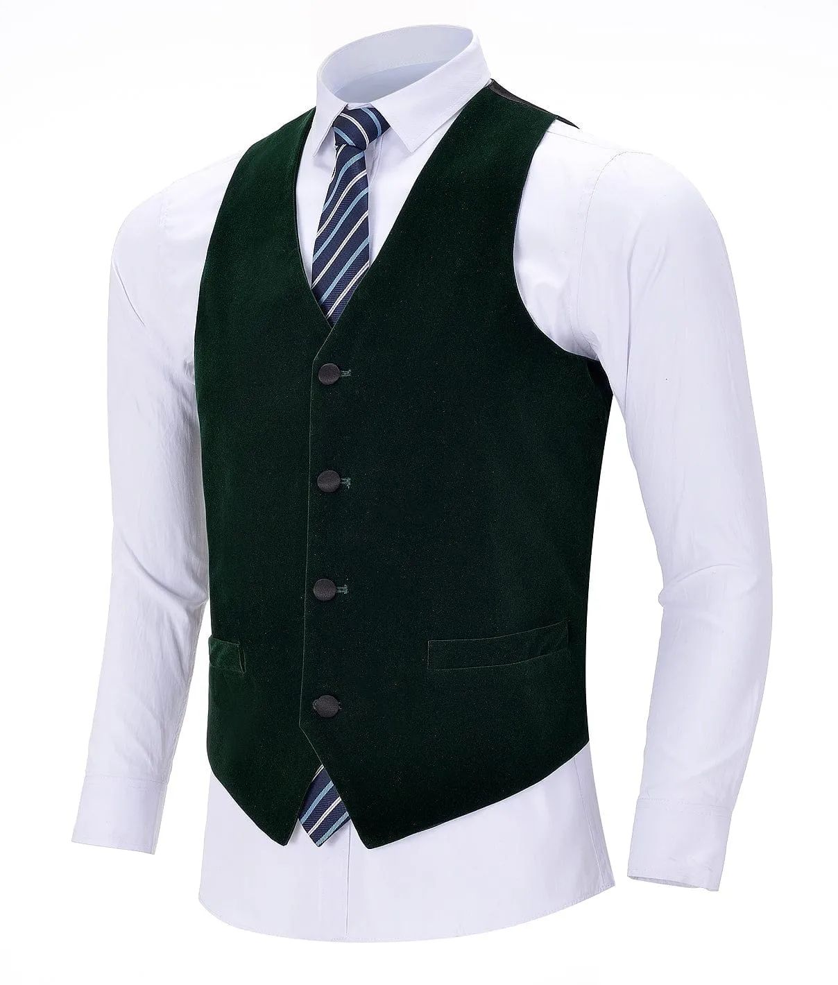 Tweed V Neck Waistcoat Formal Flat Suit Vest