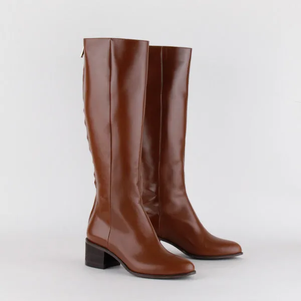 *UK size 2.5 - ALICE - brown, 5/0.8cm (shaft length 35cm - calf circumference 35cm)