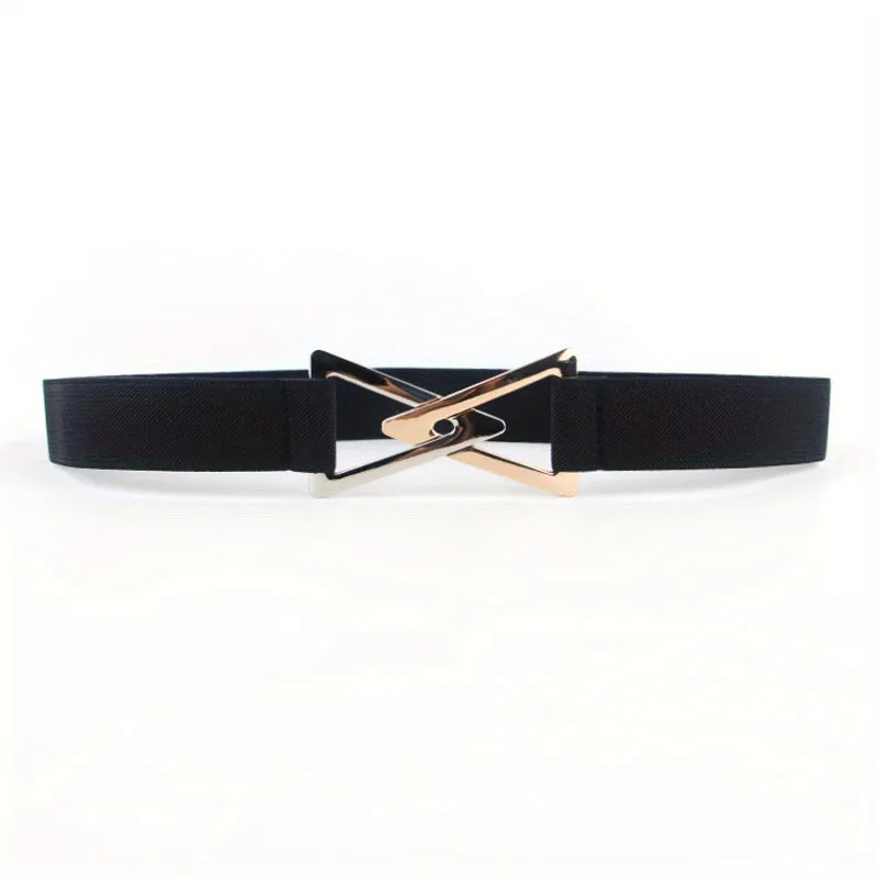 Versatile Double Triangle Metal Buckle Belt for Women