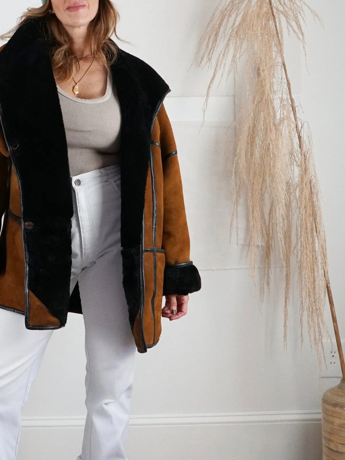 Vintage Sienna Sheepskin Coat