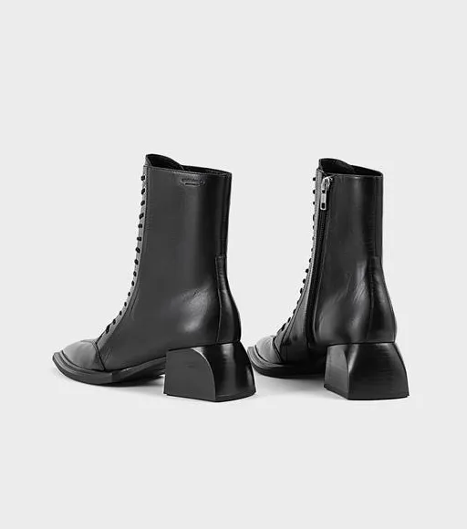 VIVIAN Black Lace-Up Boots