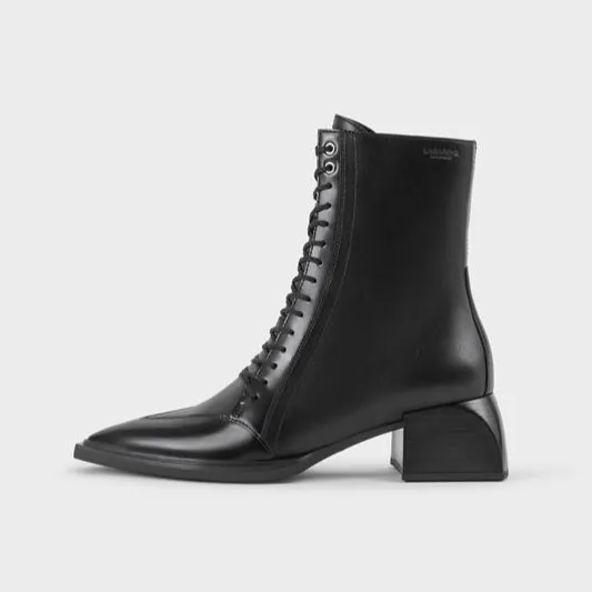 VIVIAN Black Lace-Up Boots