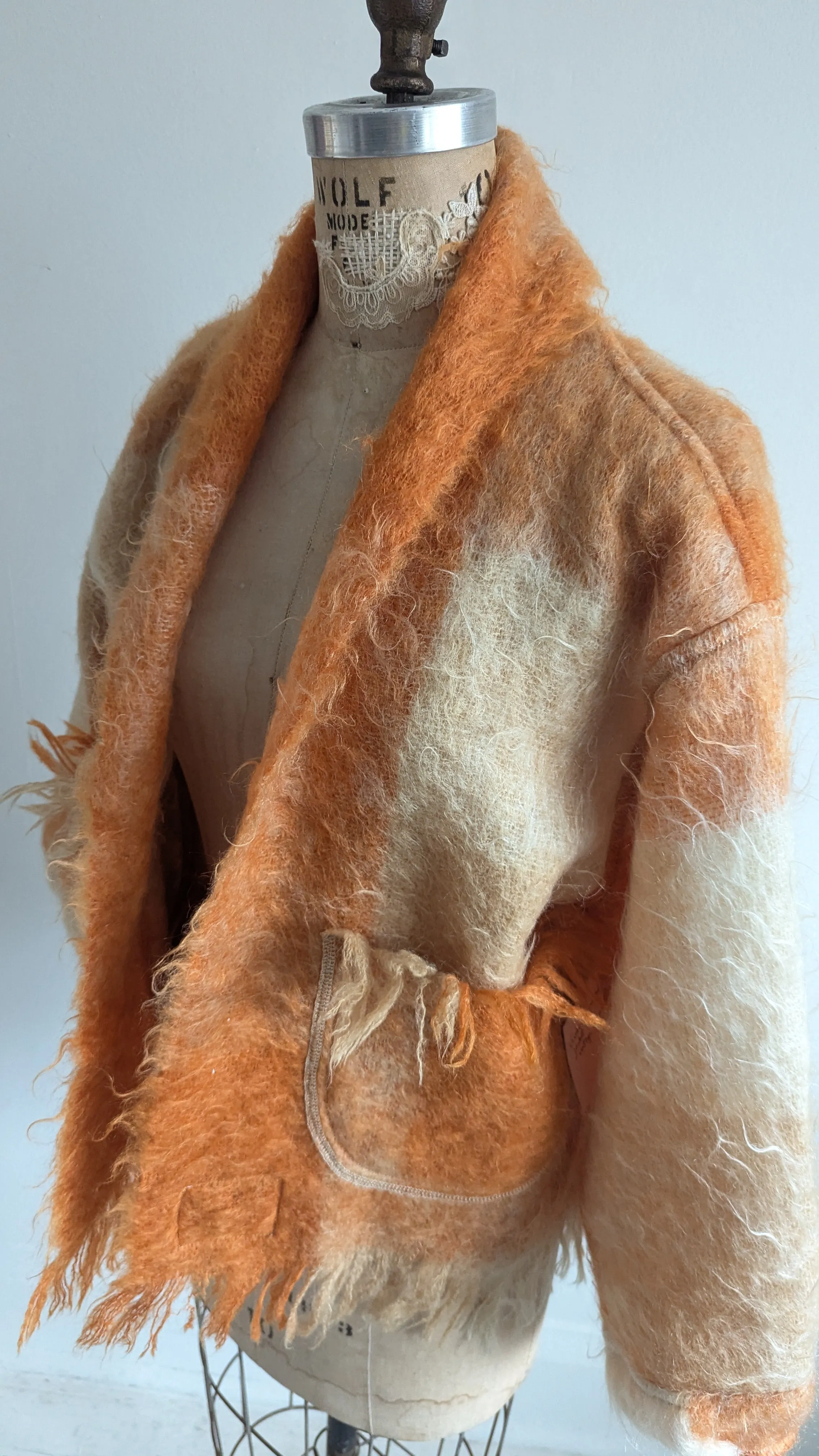 Vivianne Jacket with Upcycled Vintage Mohair Wool Size M/L #VIVW4