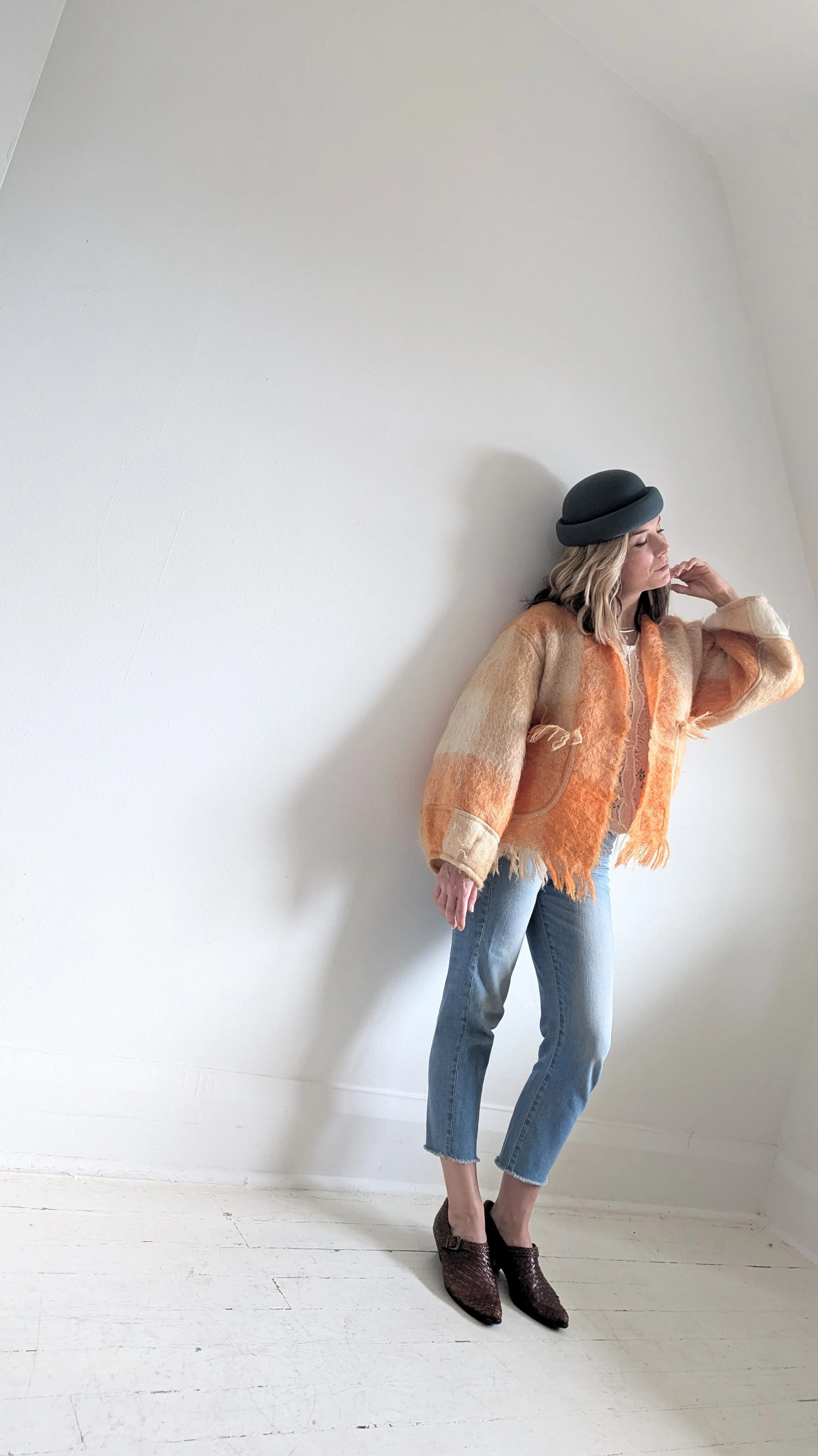 Vivianne Jacket with Upcycled Vintage Mohair Wool Size M/L #VIVW4