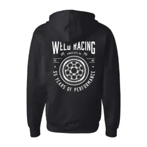 WELD Racing Black Large Zip Hoodie With Heritage Crest