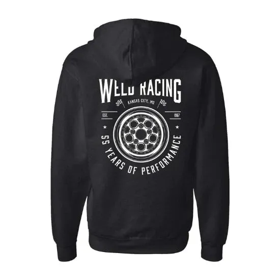 WELD Racing Black Large Zip Hoodie With Heritage Crest