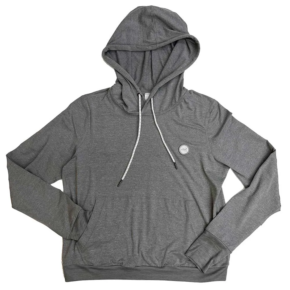 Women's Performance Tech Hoodie - Heather Classic Gray/Light Gray Embroidered Gazelle Patch