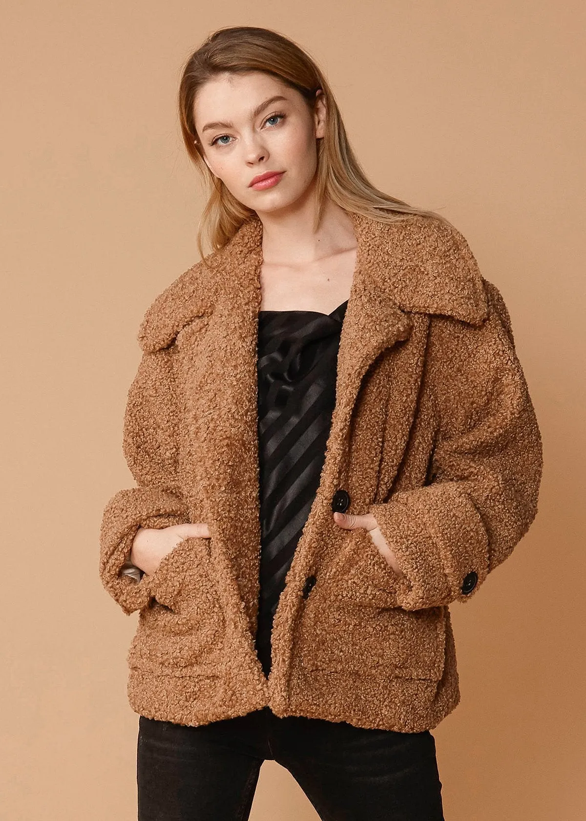 Women's Shearling Coat in Brown